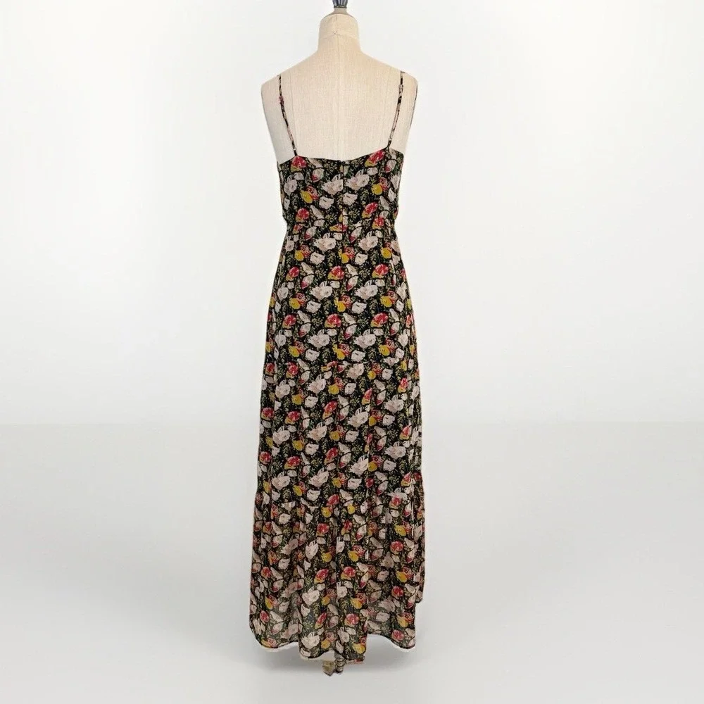 J. CREW Mercantile Maxi Dress 0 Tiered Spaghetti Straps Floral Boho Summer Airy